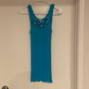 NEW Blue Embellished Tank Top
